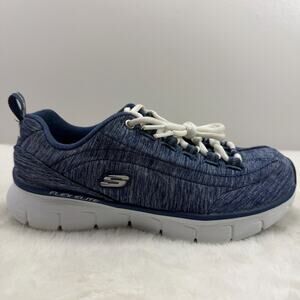 Skechers Flex Elite Navy Blue Knit Lace-Up Sneakers Women’s Size 7
